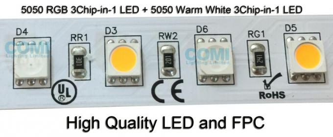 24V RGB +受諾可能な暖かく白く適用範囲が広いLEDの滑走路端燈72 LEDs/M OEM/ODM 1