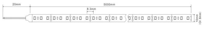 高いR9価値CRI 90 3528適用範囲が広いLEDの滑走路端燈10mm FPC 120LEDs/m SDCM < 3 0
