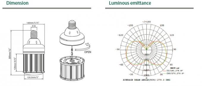 120W E39サムスンLEDのトウモロコシの球根、E40 LEDのトウモロコシの街灯は400Wポストの上ランプを取り替える 2