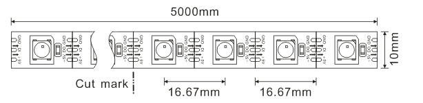 5VDC WS2812Bプログラム可能なデジタルLEDの滑走路端燈60LEDs/mおよび60Pixel/m