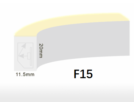 型の注入が付いているネオンLEDのストリップF15 SPI 24VDC 12Withのメートル紫外線抵抗力があるポリ塩化ビニールを曲げなさい 0
