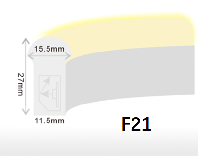 型の注入が付いているネオンLEDのストリップF15 SPI 24VDC 12Withのメートル紫外線抵抗力があるポリ塩化ビニールを曲げなさい 1