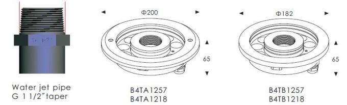 B4TB1257 B4TB1218 12 * 2W直径Dia. 182mmのフロント カバーIP68が付いている中央Ejective LEDのプールの噴水ライトは防水する 1