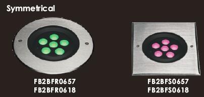 FC2BFR0657 FC2BFS0657 6 * 173 * 173mmのの2W非対称的なLED IngroundのライトSUS316ステンレス鋼の正方形のフロント カバー 1