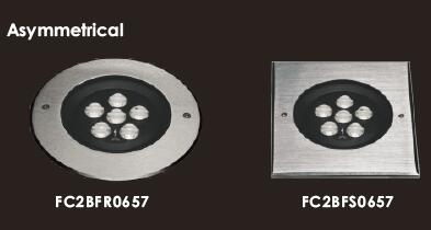 FC2BFR0657 FC2BFS0657 6 * 173 * 173mmのの2W非対称的なLED IngroundのライトSUS316ステンレス鋼の正方形のフロント カバー 2