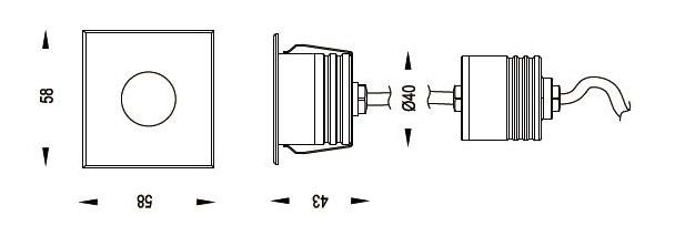 B2XAS0157、B2XAS0118 （RGB） 1 * 2W 3Wの正方形カバーによって引込められるLED Ingroundは屋外の照明のための外的な運転者とつく 2