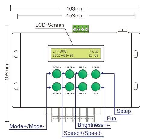 LCDスクリーンDMXの主幹制御器、580の色の変更モードのLEDのコントローラー 1